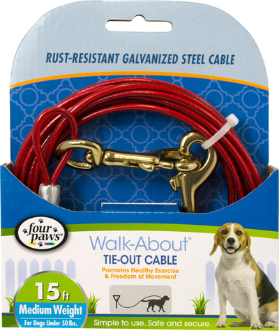 Four Paws Walk-About Tie-Out Cable Medium Weight