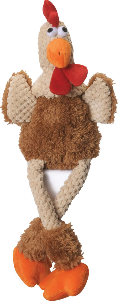 Godog Checkers Skinny Rooster Dog Toy