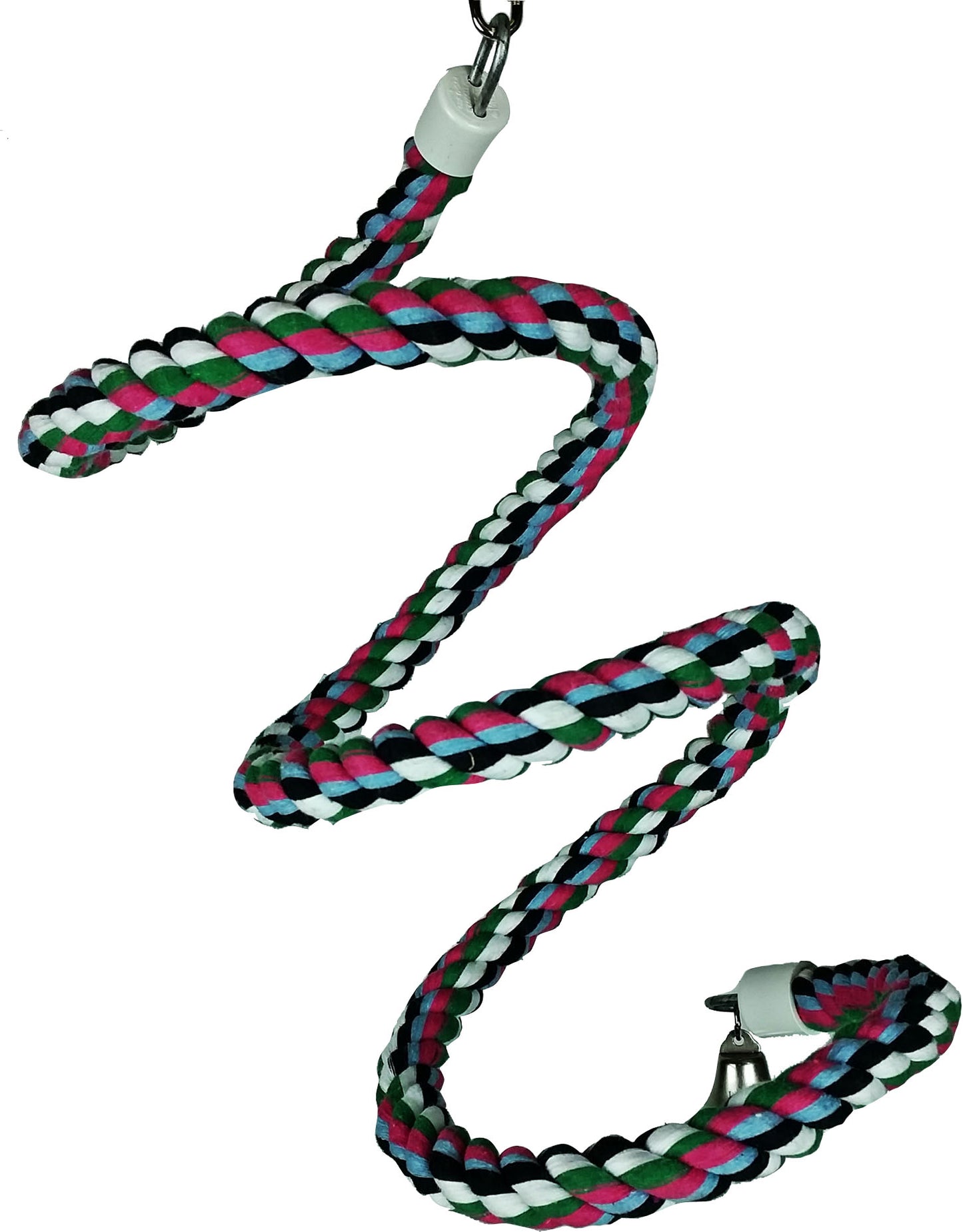 Happy Beaks Cotton Rope Boing W/Bell Bird Toy .75X66 IN