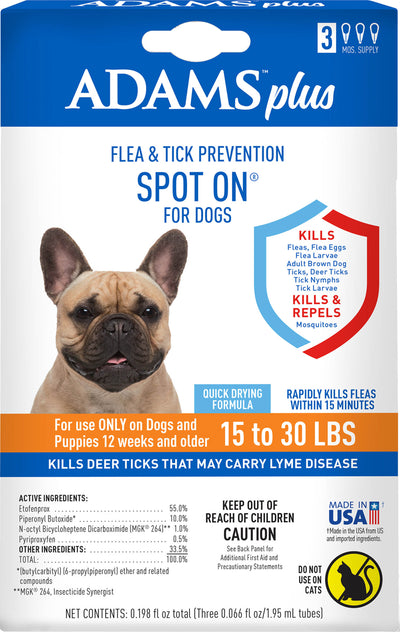 Adams Plus Flea & Tick Spot On For Dogs