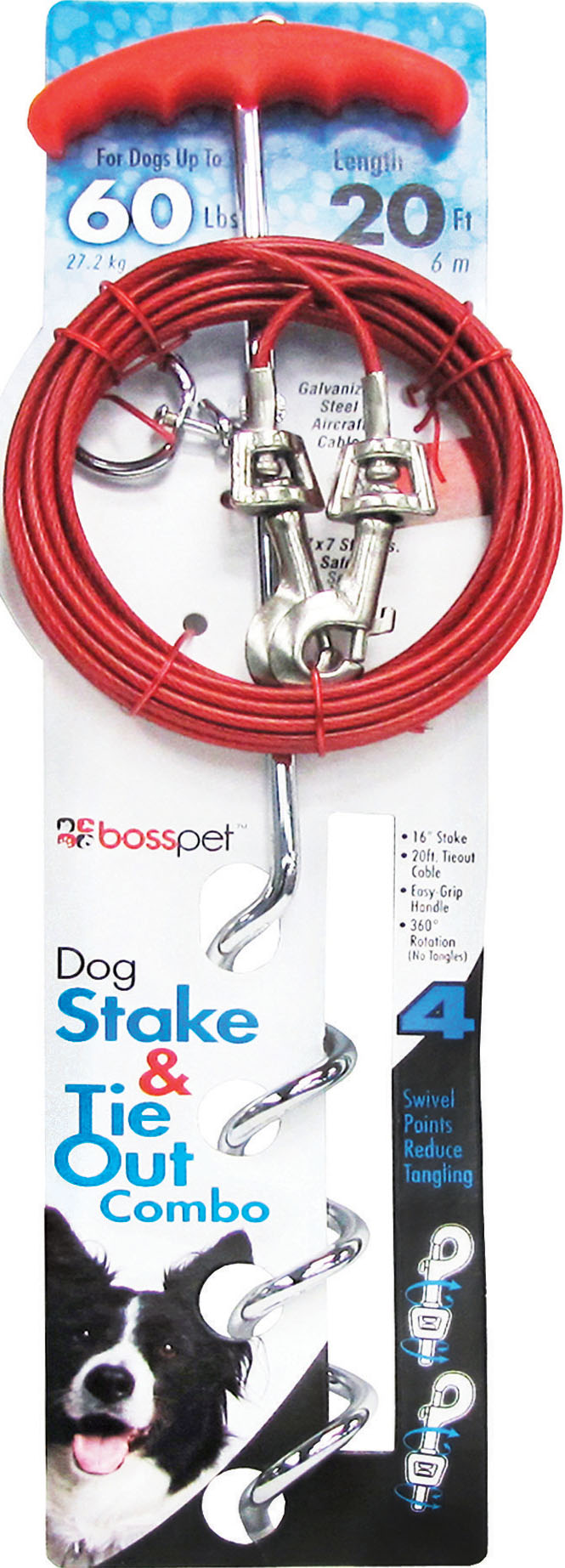 Boss Pet Spiral Stake/Cable Tieout