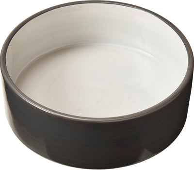 Spot 2 Tone Gray Stoneware Dog Dish