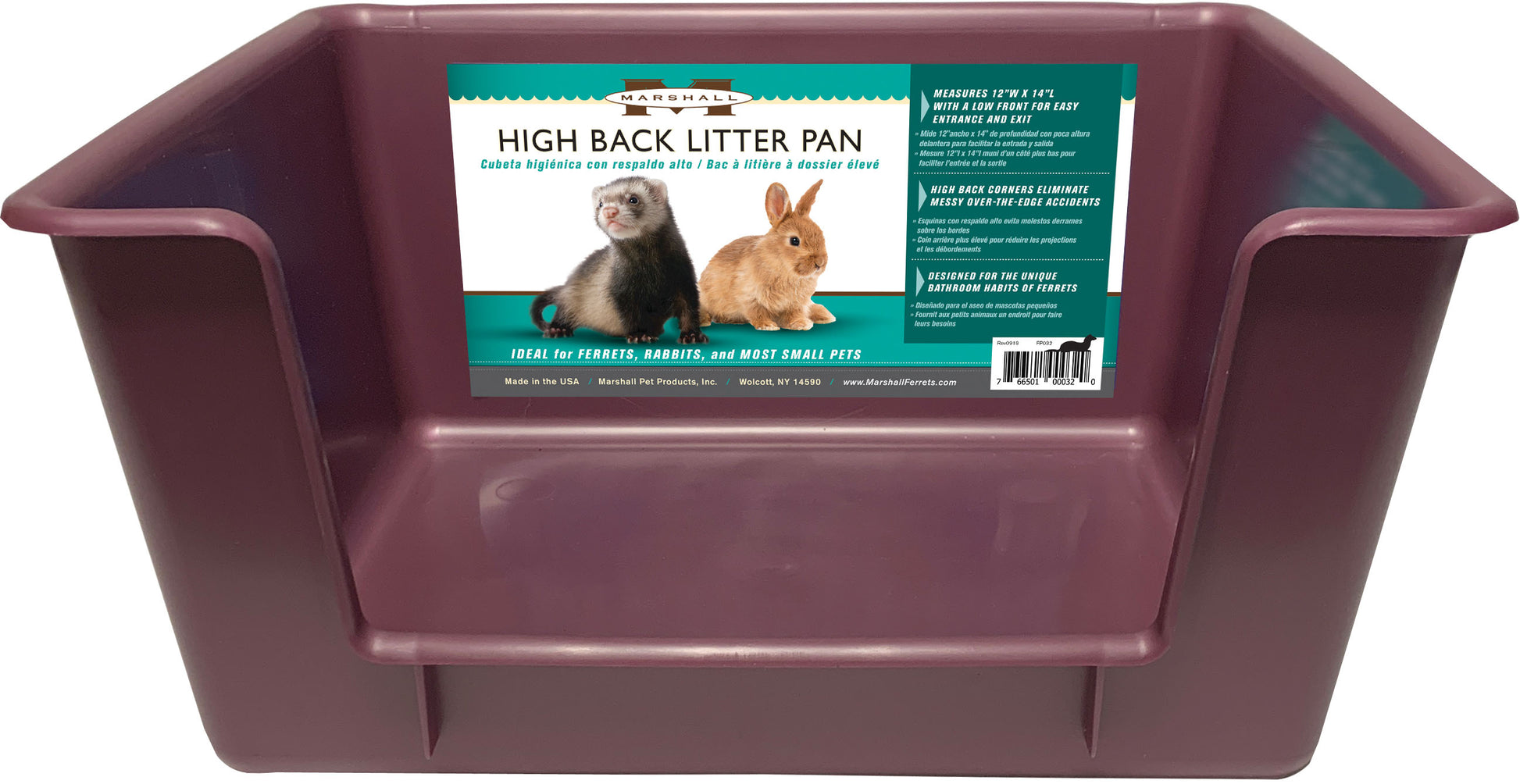 Marshall Ferret Hi-Back Litter Pan