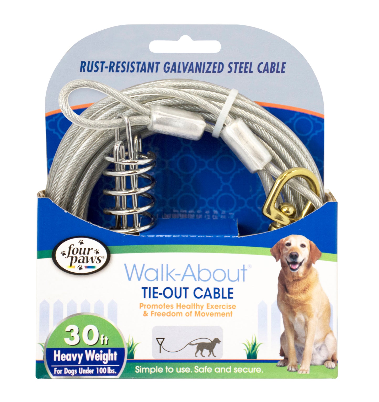 Four Paws Walk-About Tie-Out Cable Heavy Weight