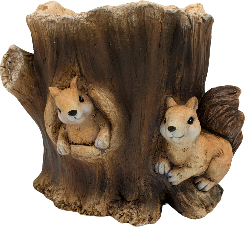 Esschert Design Faux Wood Dbl Squirrel Planter