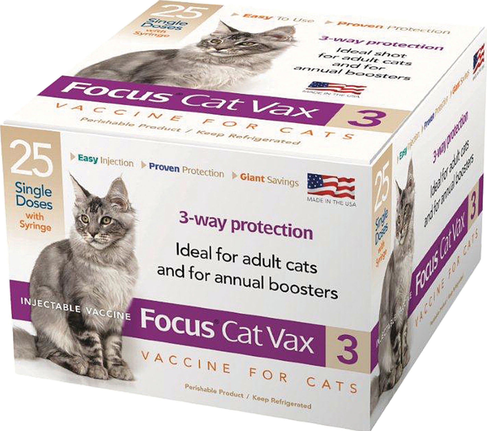Focus Cat Vax 3 Vaccine W/Syringe