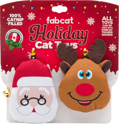 Fabdog Holiday Santa & Reindeer Cat Toys