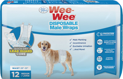 Wee-Wee Disposable Male Dog Wraps