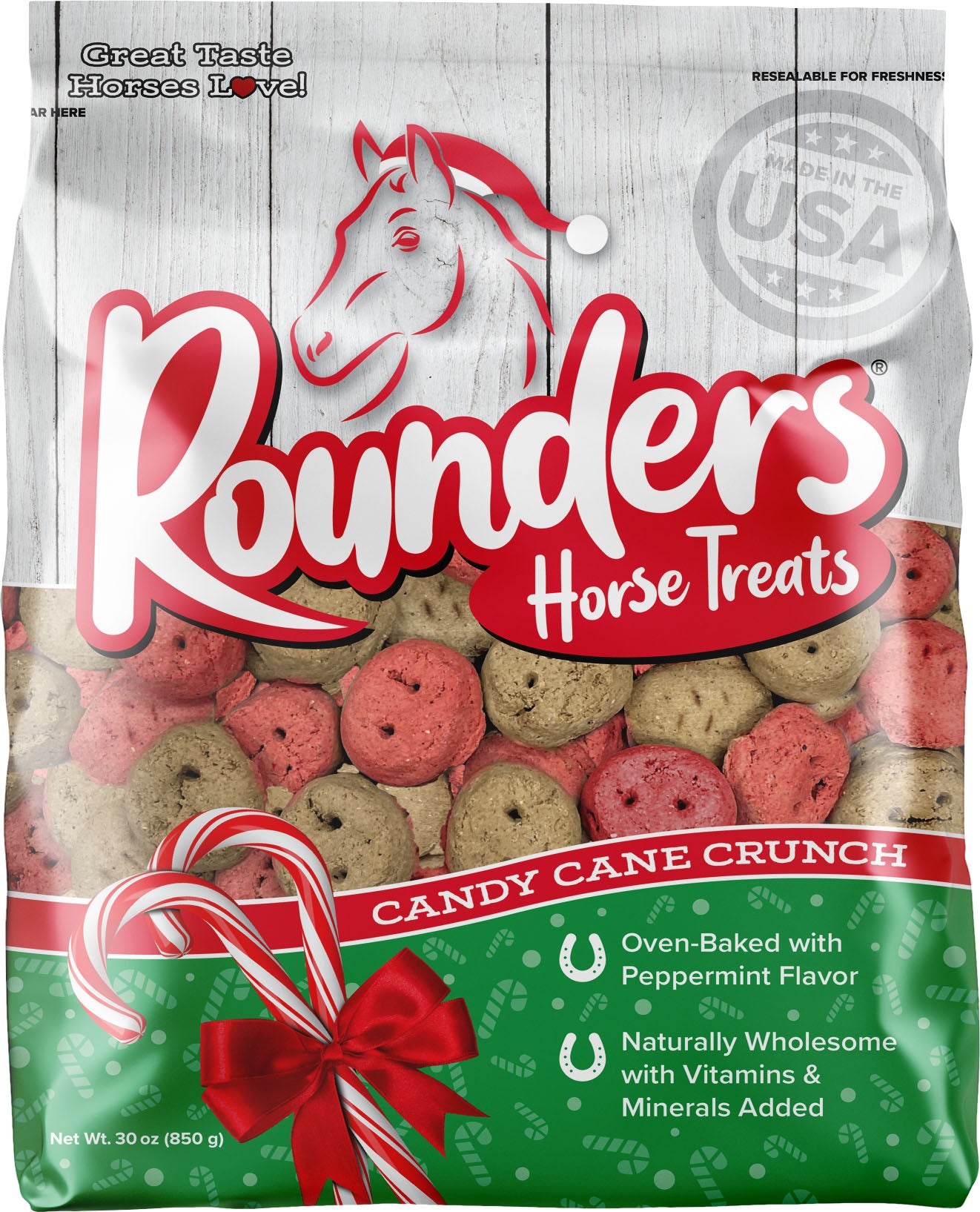 Rounders Candy Cane Crunch Horse Treats