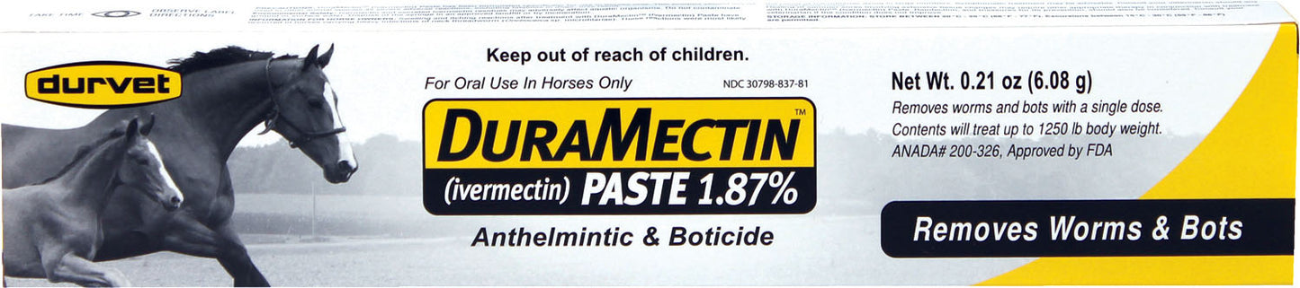 Durvet Duramectin Ivermectin Paste 1.87% For Horse