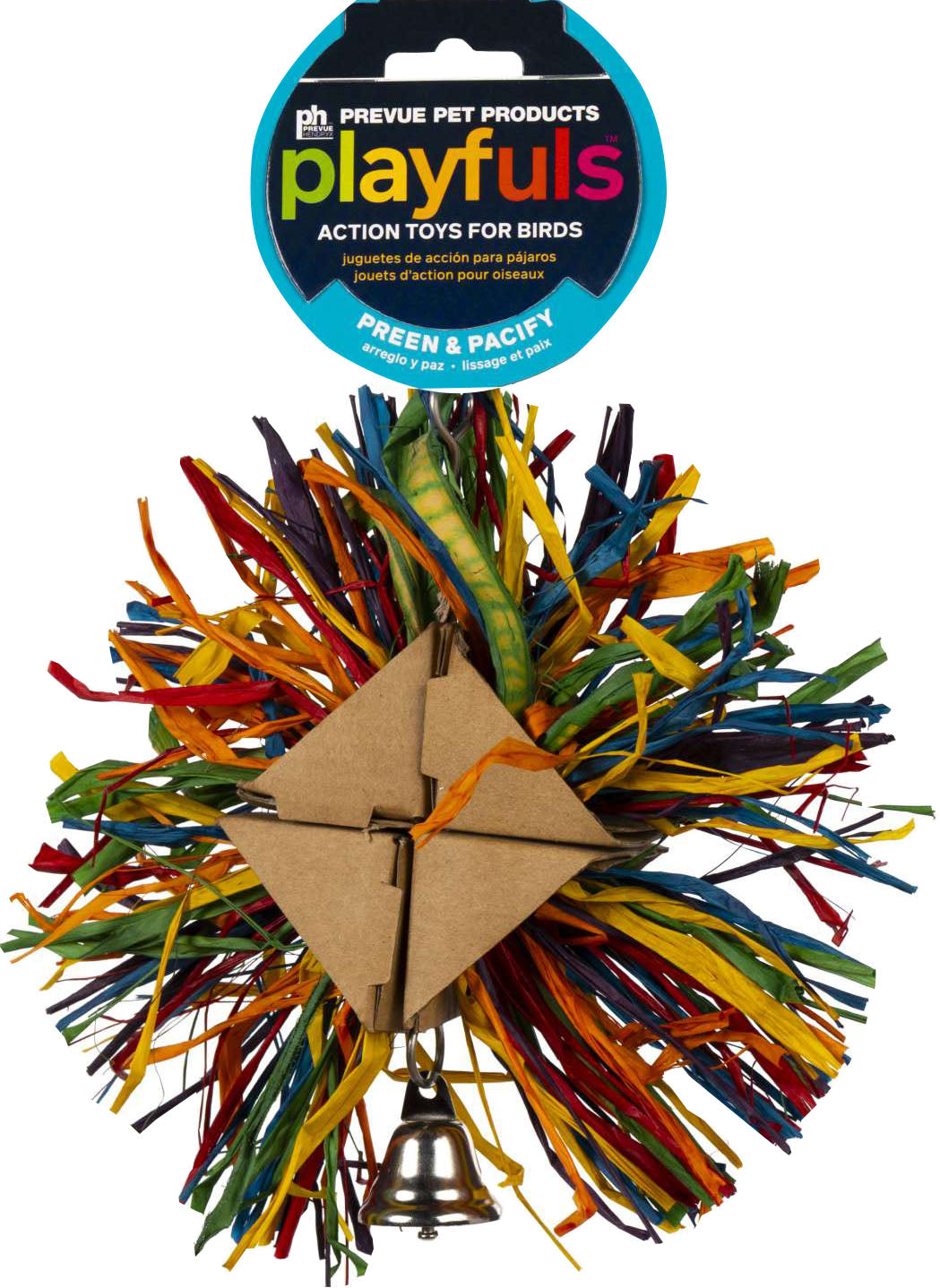 Raffia Rainbow Bird Toy