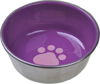Van Ness Decorated Stainless Steel Cat Dish