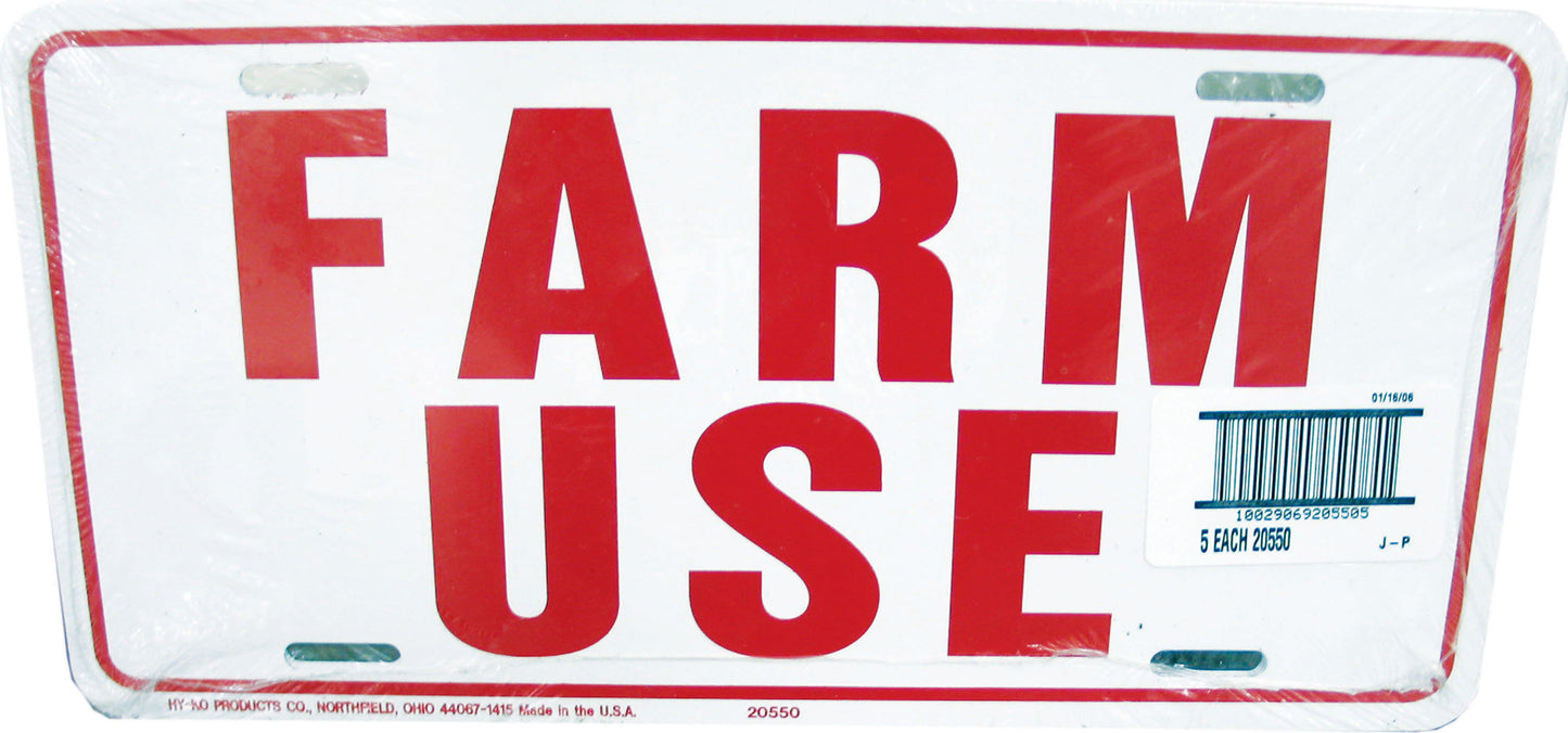 Farm Use Id Tag For Farm Vehicles