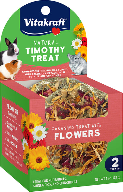 Vitakraft Natural Timothy Treat W/Flowers Sm An