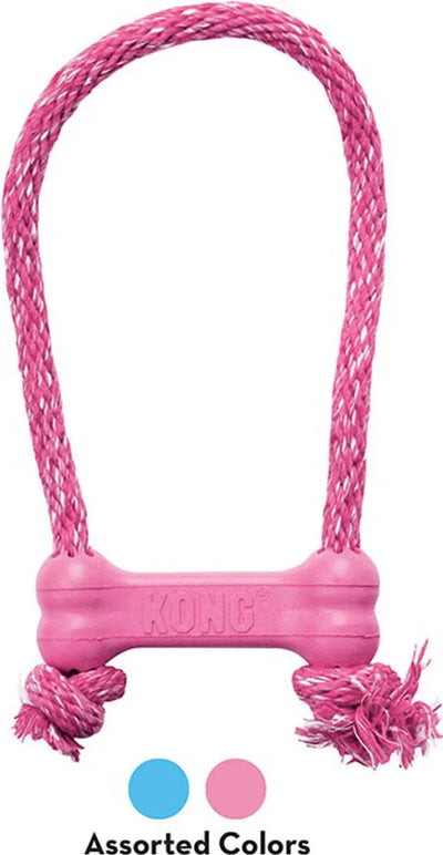 Kong Puppy Goodie Bone W/Rope, Xtra-small, Colors vary