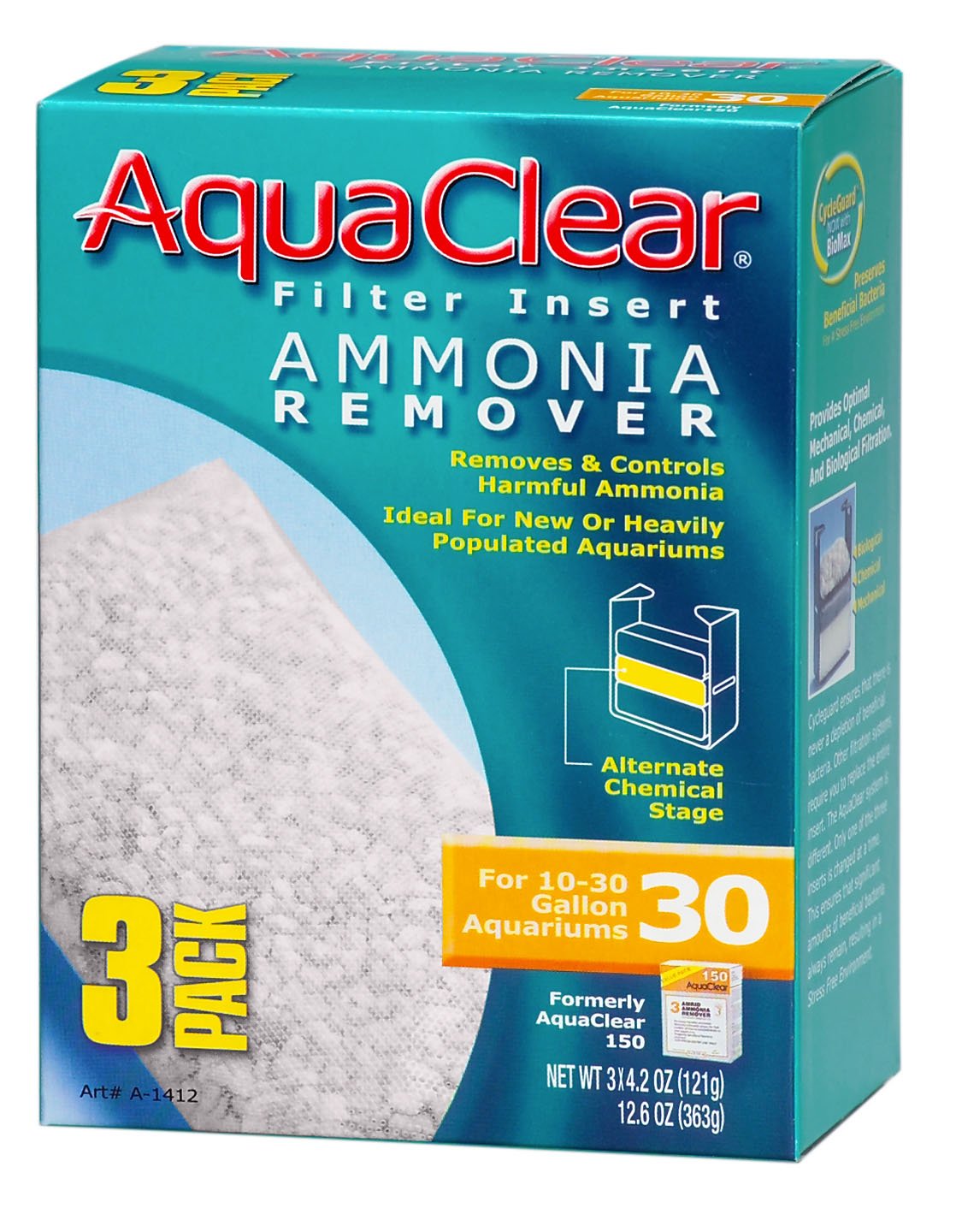 AquaClear 30-Gallon Ammonia Remover, 3-Pack