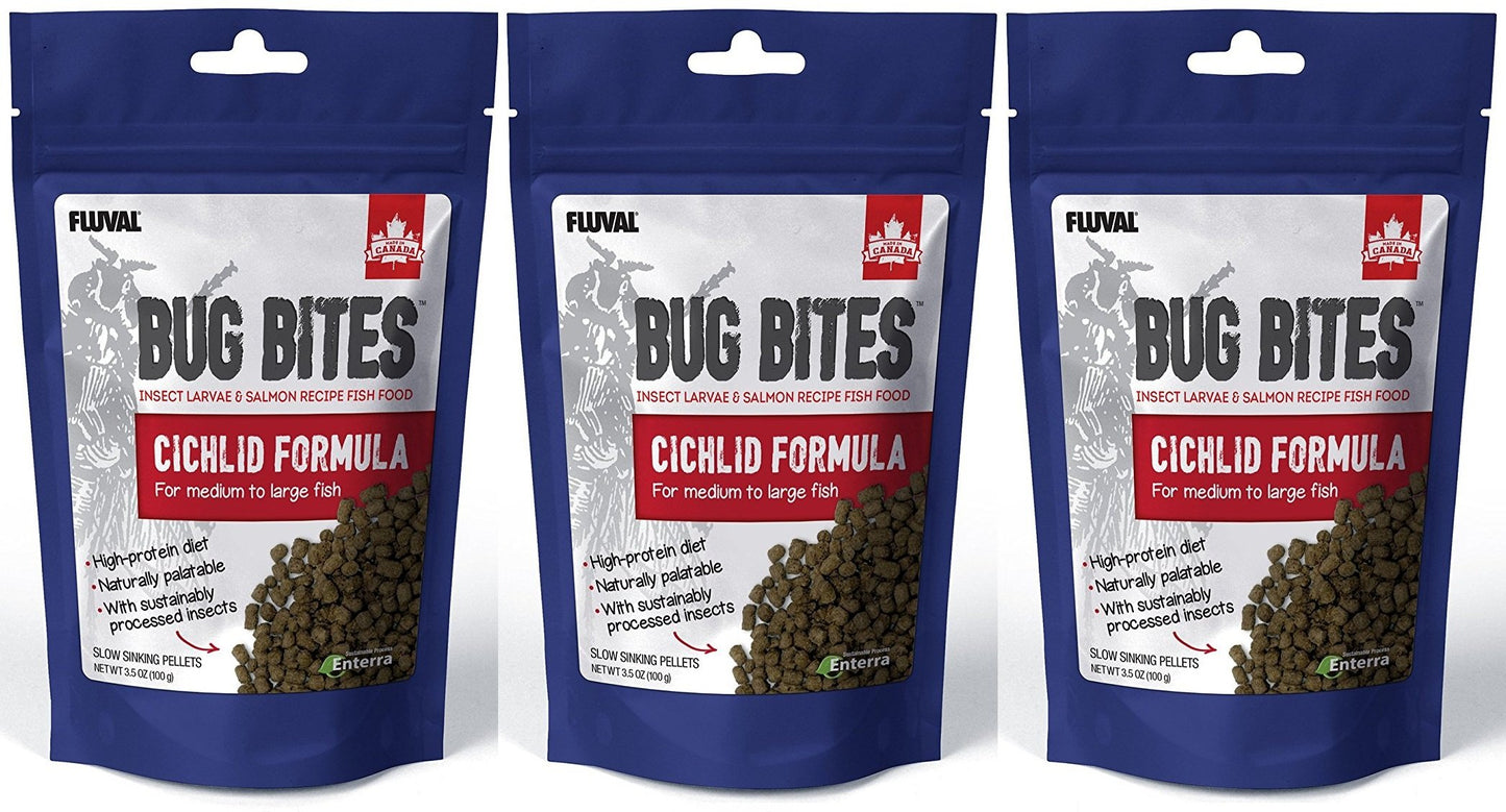 Fluval (3 Pack) A6581 Bug Bites Cichlid Pellets for Medium to Large Fish (3.5...